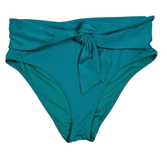 Victoria’s Secret Swim Teal Blue High Waist Tummy Control Bikini Bottom - Picture 1 of 8